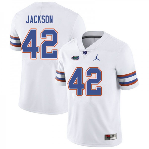 Jordan Brand Men #42 Jaylin Jackson Florida Gators College Football Jersey White